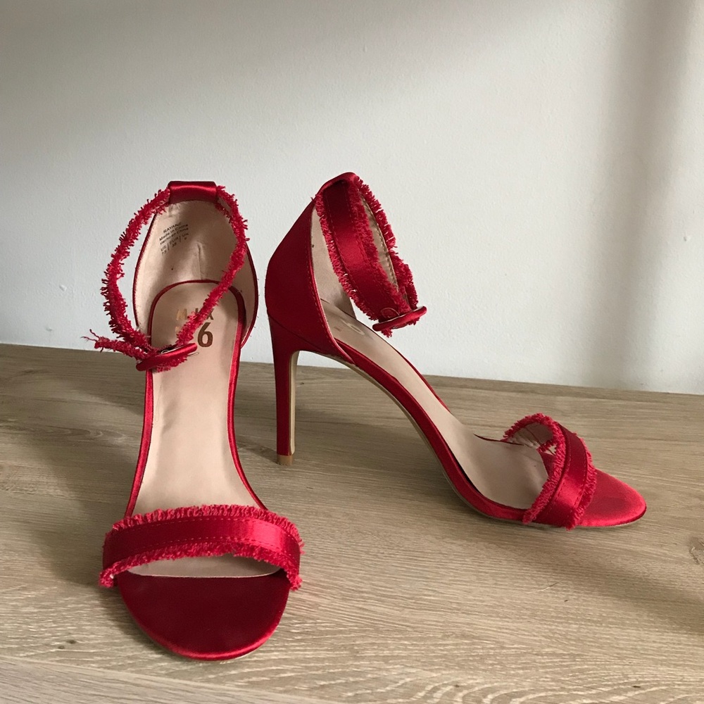 Red strappy heels